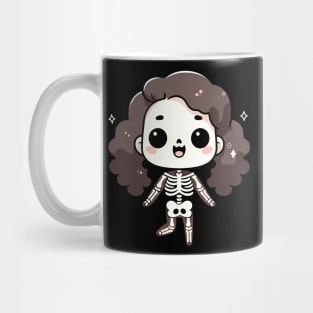 Cute Kawaii Girl Ghost | Cute Happy Halloween Skeleton Design for Girls Mug